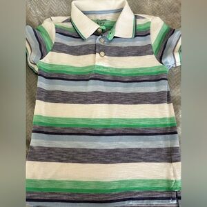 Crown & Ivy Kids Polo with Green and Blue Stripes